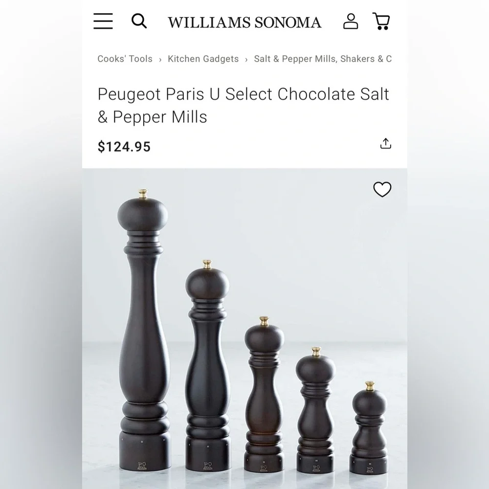 PEUGEOT PARIS 12” Chocolate Beech Wood with Walnut Stain Peppermill Orig $125